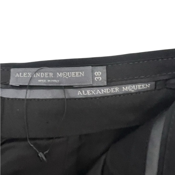 Alexander McQueen Lace-Up Flare Pants  Elegant Black Dress Pants - Picture 4 of 9